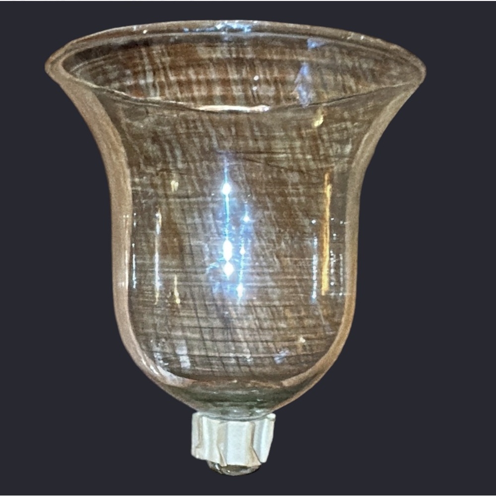 Vintage Large Bell Shaped Clear Glass Candle Votive Holder